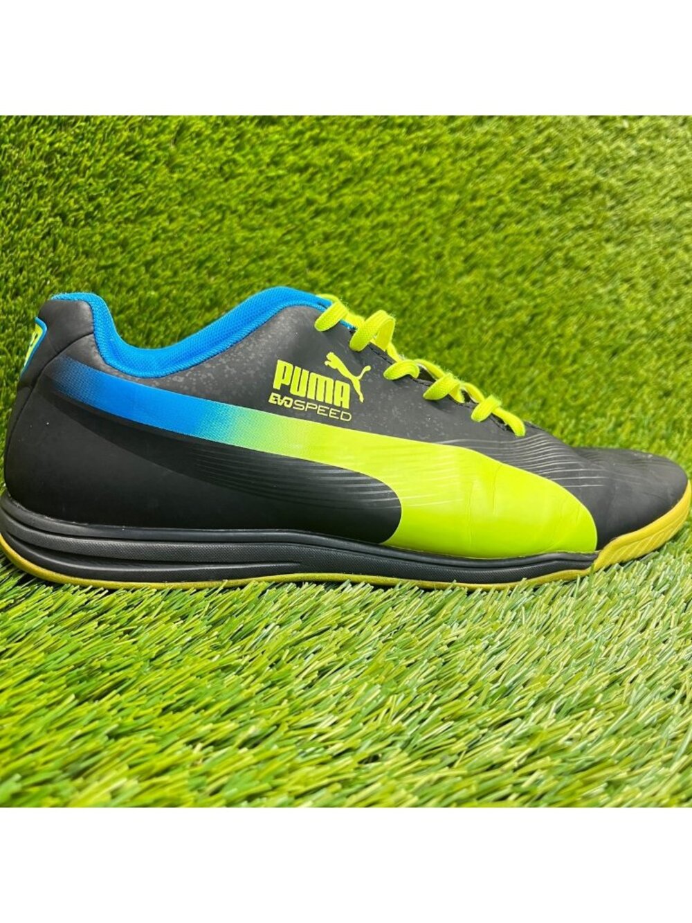 Puma evoSPEED Star II Mens Size 10.5 Black Yellow Blue Running Shoes Sneakers